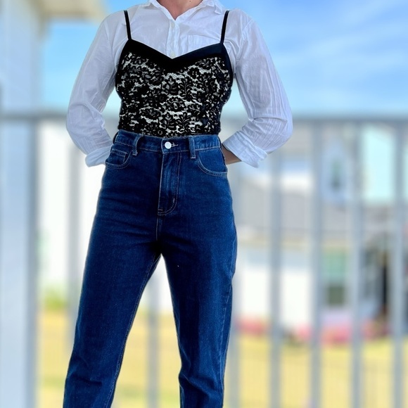 Rebecca Taylor Black Lace Camisole Tank Top Size 8 - Picture 13 of 16